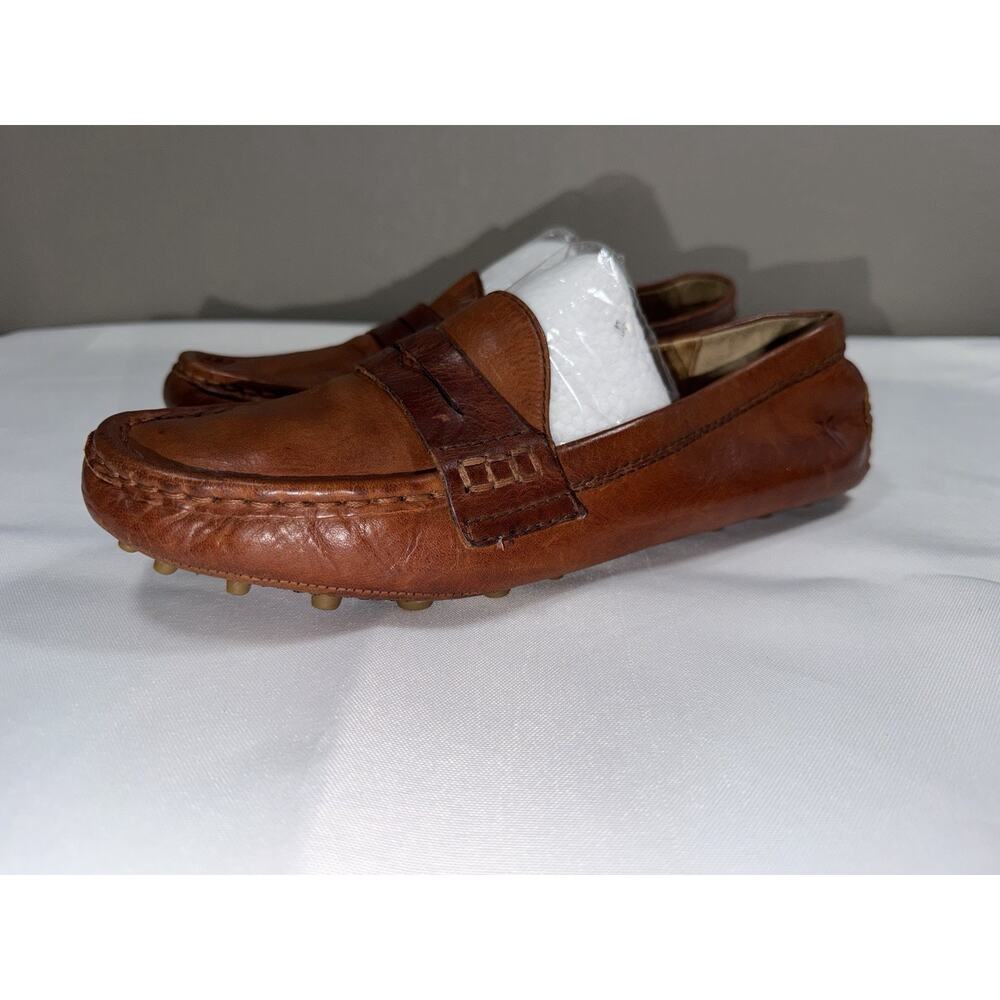 Frye Rebecca Penny Loafers Womens 9 M Brown Leather Driving Moccasins Slip On